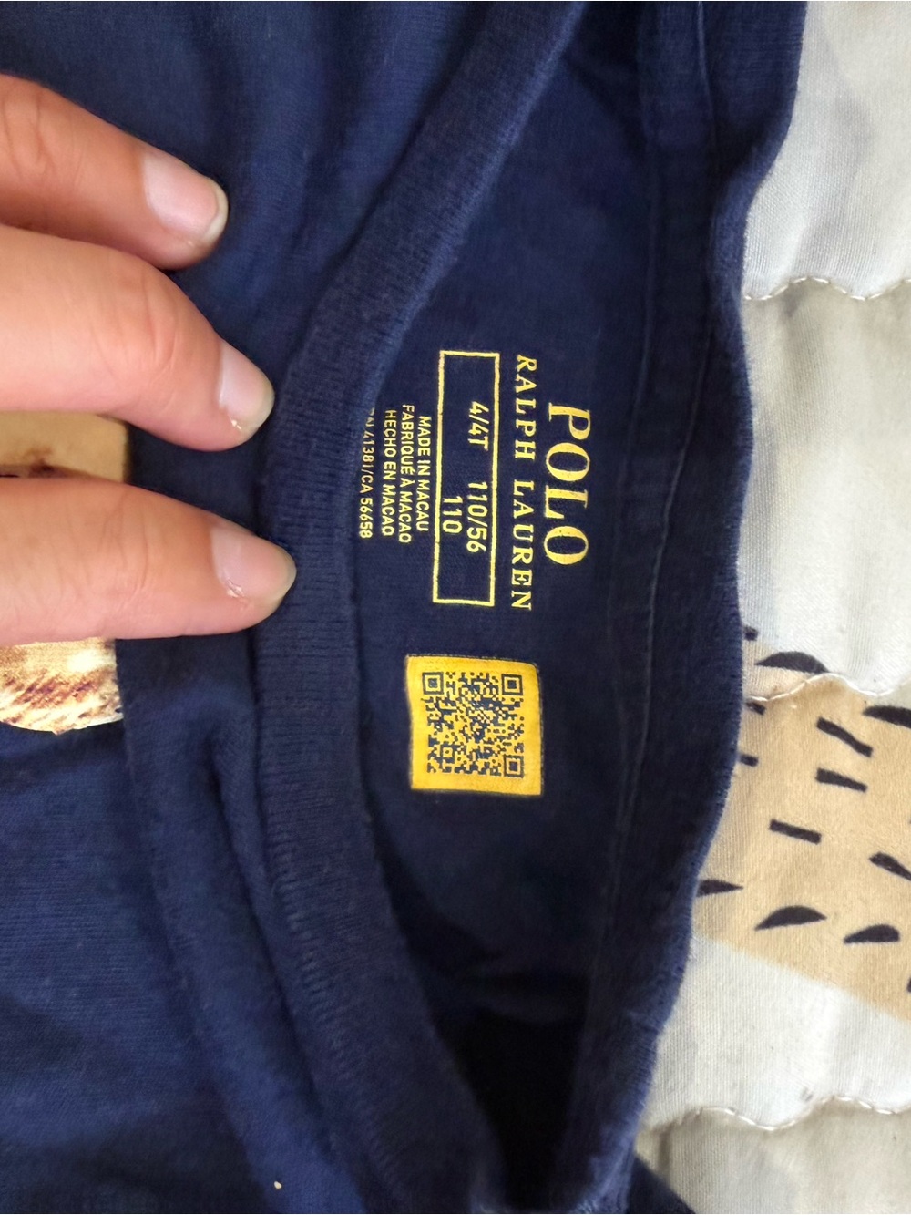 Polo by Ralph Lauren Navy Graphic Tee with Yellow Logo - Picture 2 of 2
